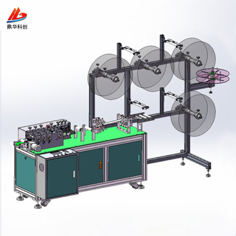 Mask with built-in nose bridge film machine