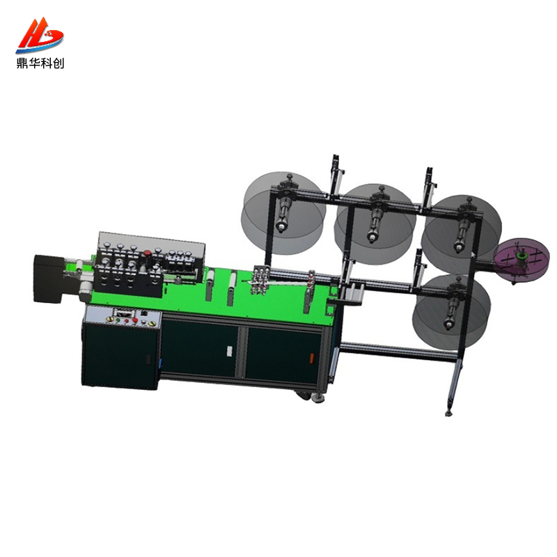 Mask with built-in nose bridge film machine