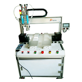 Cantilever double head lock screw machine